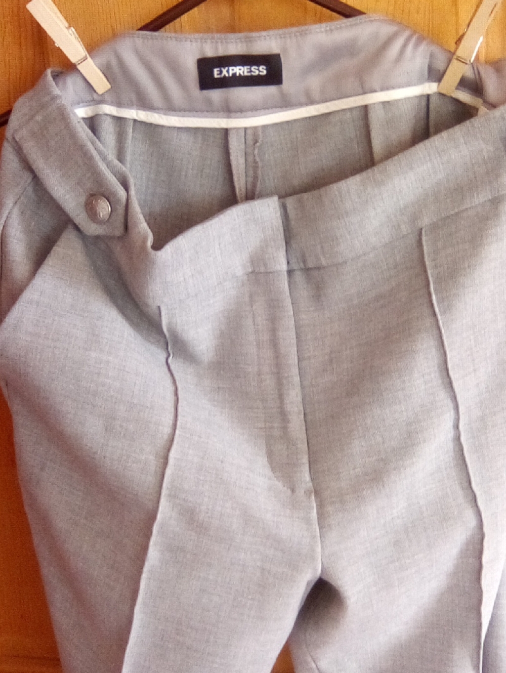 Express Men's Light Gray Tailored Dress Pants